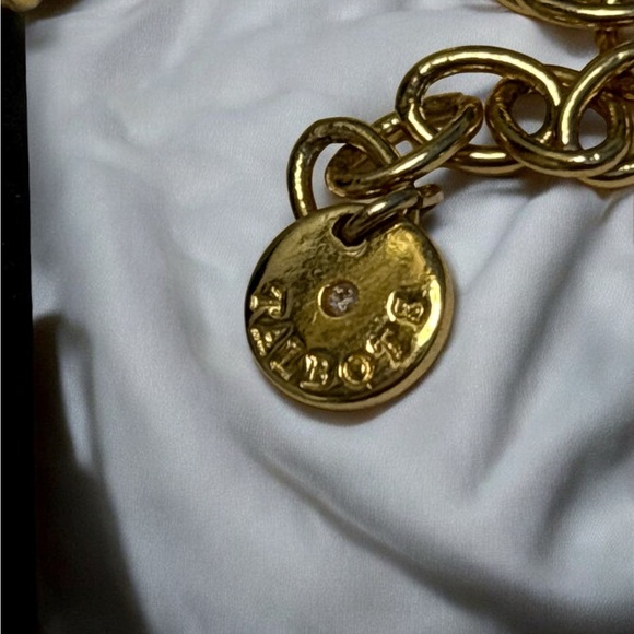 Talbots Gold Tone Pink Crackle Necklace 19” + 3” - Picture 5 of 8